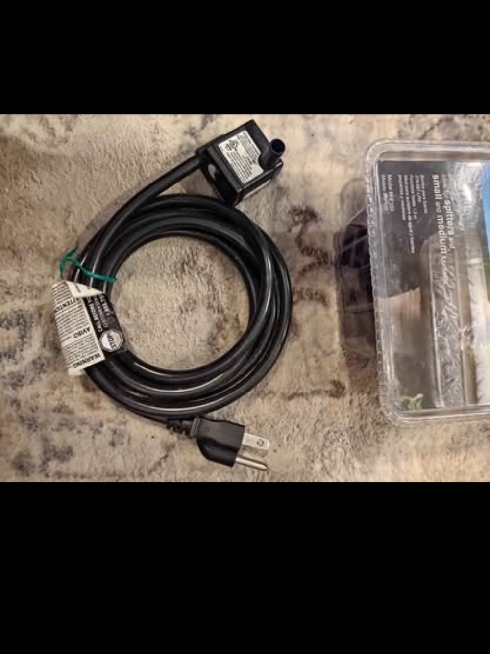 Black Electric Power Cord with Plug and Inline Transformer